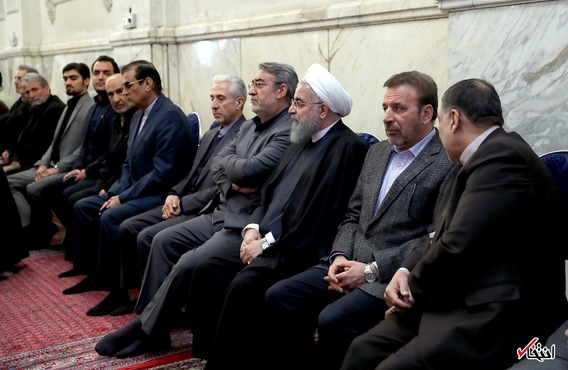 حضور دکتر روحانی در مراسم بزرگداشت دریانوردان حادثه سانچی(+عکس)