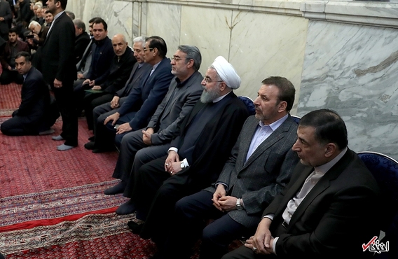 حضور دکتر روحانی در مراسم بزرگداشت دریانوردان حادثه سانچی(+عکس)