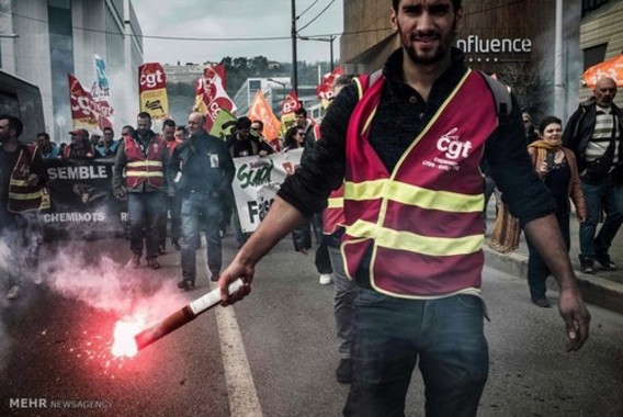 اعتصاب کارکنان بخش ریلی فرانسه‎ (+عکس)
