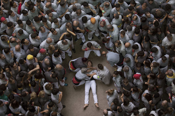 هرم های انسانی در اسپانیا (+عکس)