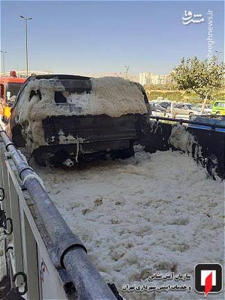 خودرو سواری در حال حمل آتش گرفت (+عکس)