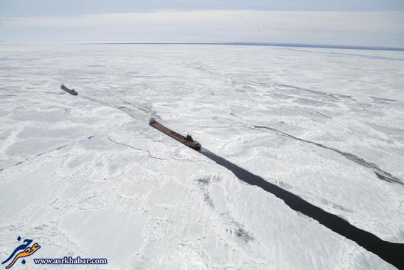 تصاویر دیدنی از تردد در قطب و یخ