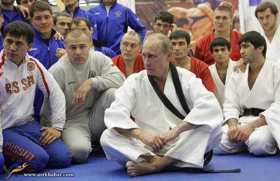 تمرین پوتین با تیم ملی جودو (عکس)