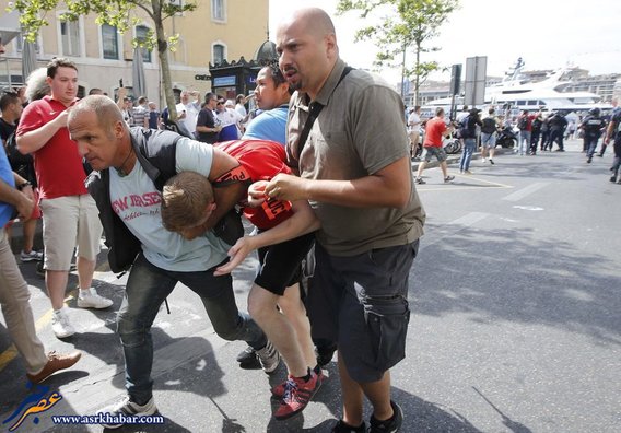 درگیری سنگین پلیس با اغتشاشگران یورو 2016 (عکس)