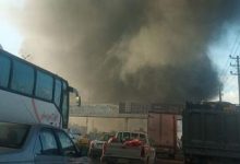 آتش‌سوزی انبار بزرگ پلاستیک در جاده خاوران