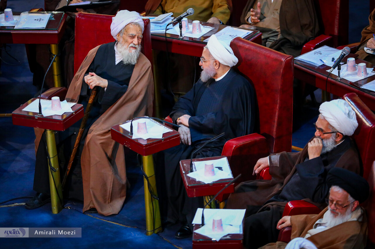 آخرین حضور احمد جنتی و حسن روحانی در مجلس خبرگان رهبری +عکس