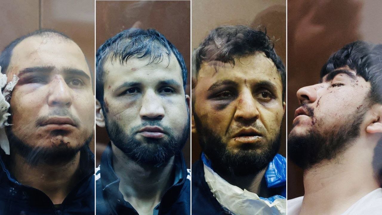 عکس | تصویری از کبودی زیر چشم 4 متهم عملیات تروریستی مرگبار مسکو