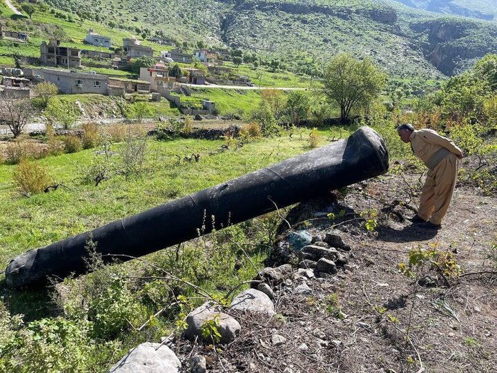 تصاویر | بقایای یکی از موشک‌های سپاه به اسرائیل در اقلیم کردستان