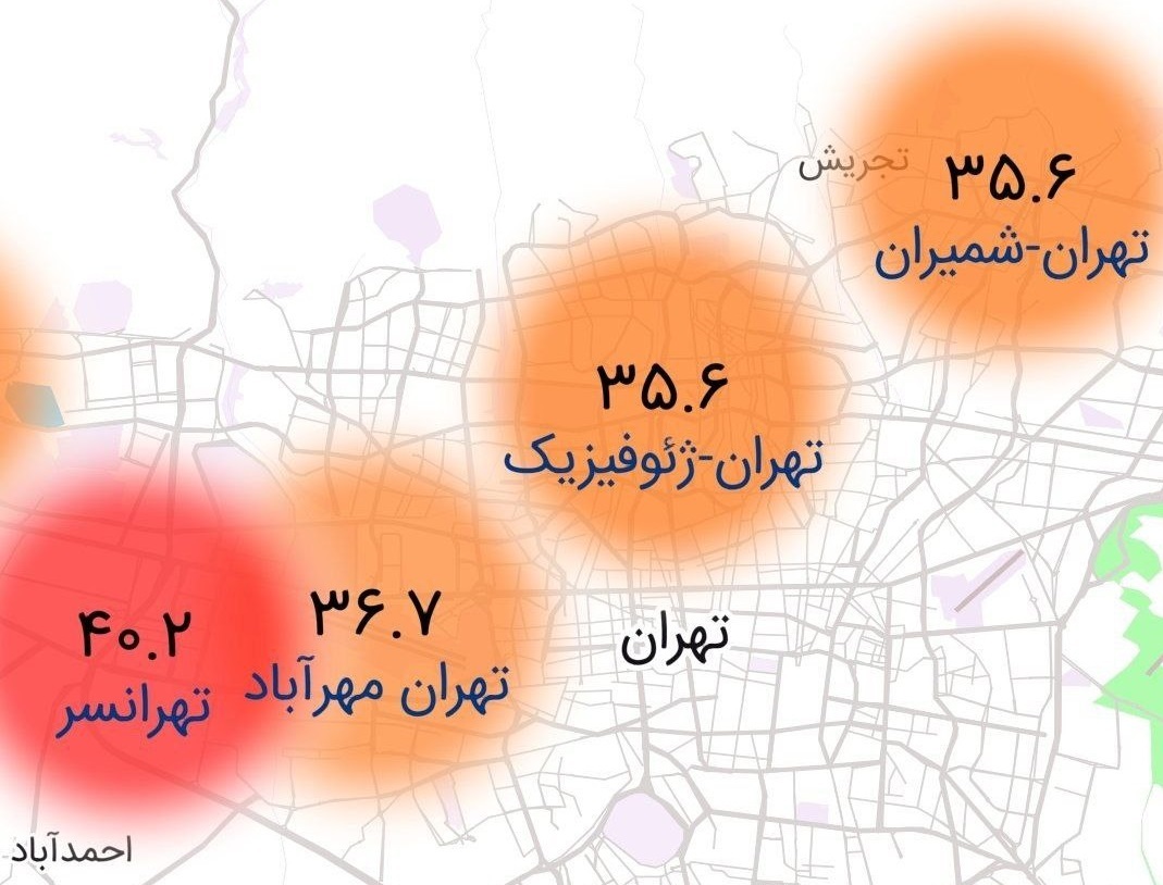 دما هوای تهران به ۴۰ درجه رسید