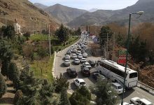ترافیک سنگین در جاده چالوس و وزش باد و گردوخاک در ۴ استان