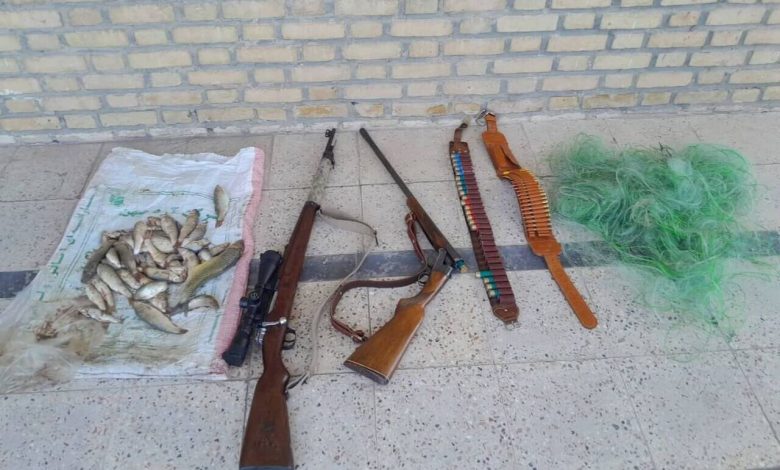 دستگیری صیاد غیر مجاز با انواع سلاح‌های شکار