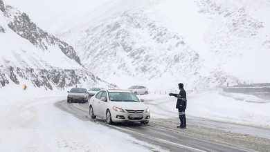 مسدود شدن ۲ محور شمالی به علت بارش برف