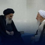 تصویری از دیدار امروزِ آیت‌الله جوادی آملی با آیت‌الله سیستانی