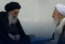 تصویری از دیدار امروزِ آیت‌الله جوادی آملی با آیت‌الله سیستانی