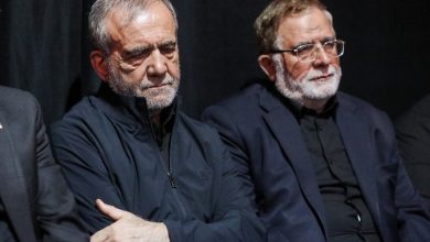 حضور مسعود پزشکیان در مراسم گرامیداشت شهید محمد باقری +تصاویر