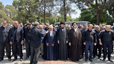 تصاویری از مراسم تشییع برادر ناطق نوری/ علی خمینی و عباس آخوندی هم بودند