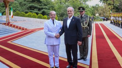 تصاویری از پزشکیان در فرودگاه اسلام آباد/ استقبال نخست وزیر پاکستان از رئیس جمهوری پای پله‌های هواپیما