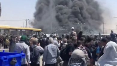 آتش‌سوزی در مرز مهران