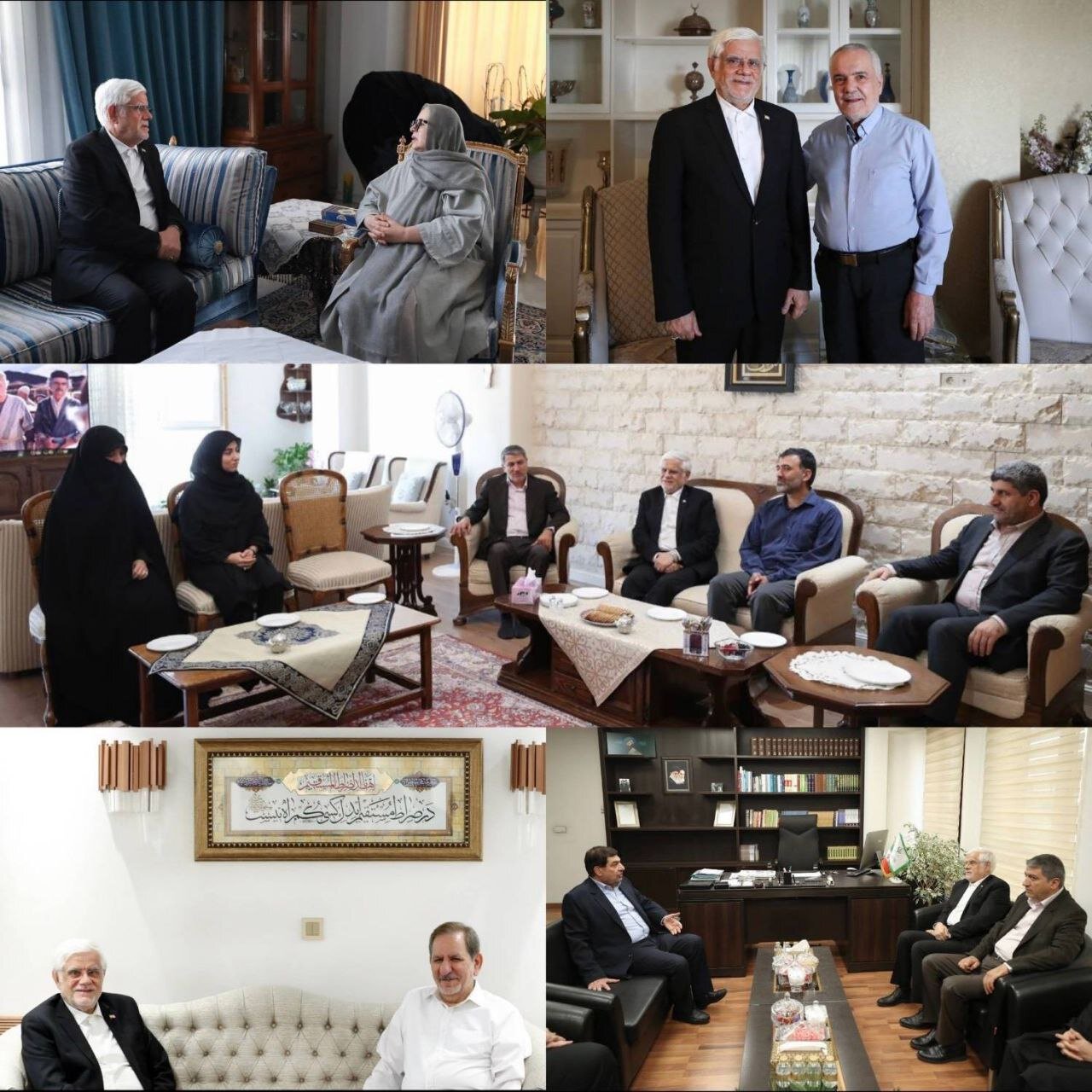 تصاویر دیدار عارف با معاونین اول سابق و خانواده‌های آنها/ مخبر: واقعا باید به دکتر پزشکیان و دولت بابت عملکرد خوبتان در زمان جنگ دستمریزاد گفت