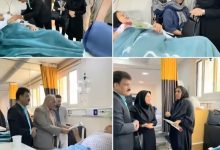 بازدید و عیادت از بیماران بیمارستان فوق تخصصی آیت‌الله یثربی کاشان