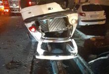 تصادف زنجیره ای در بزرگراه شهید باقری/ پژو ۲۰۶ واژگون شد