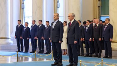 استقبال رسمی از پزشکیان در کاخ ریاست جمهوری قزاقستان+ عکس