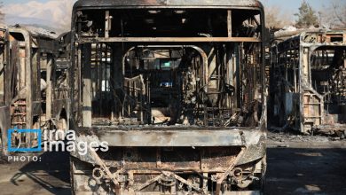 عکس/ خسارات وارده به اتوبوس‌های تهران