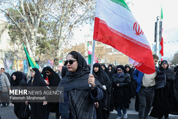 مراسم تشییع پیکرهای مطهر شهدای اغتشاشات تروریستی آمریکایی صهیونیستی