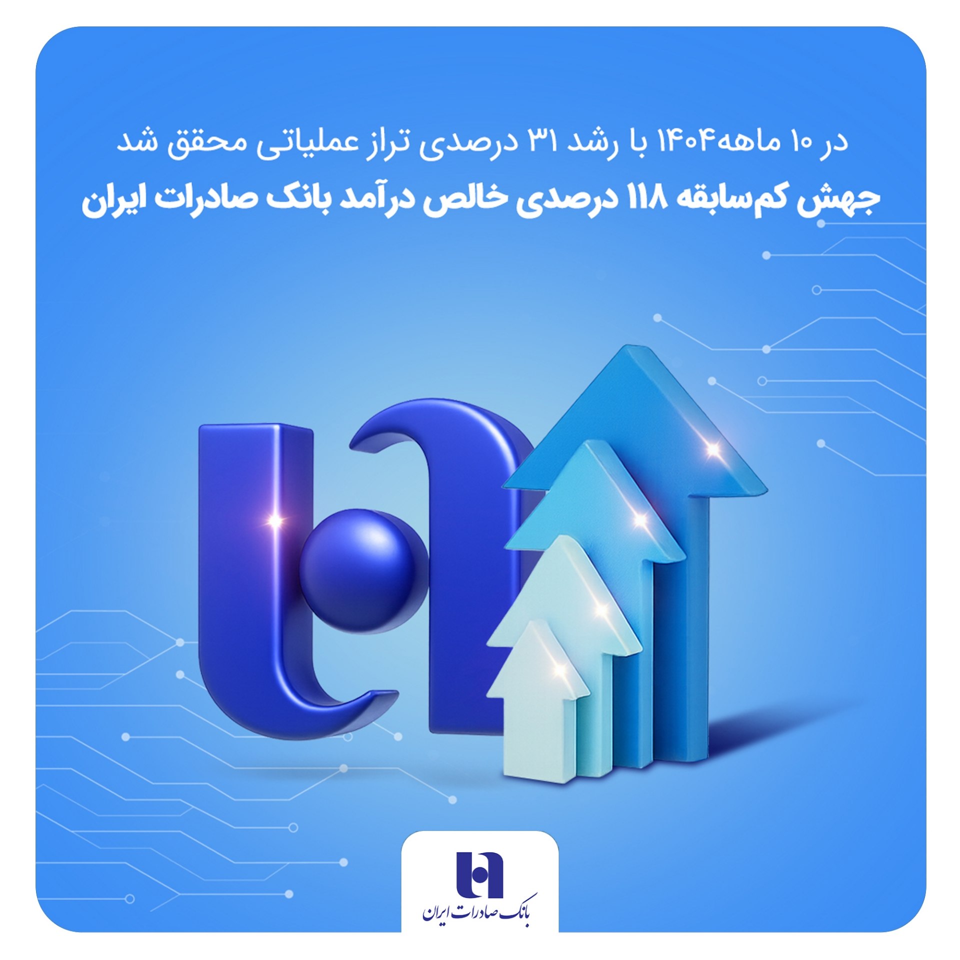 جهش کمسابقه ۱۱۸ درصدی خالص درآمد بانک صادرات ایران