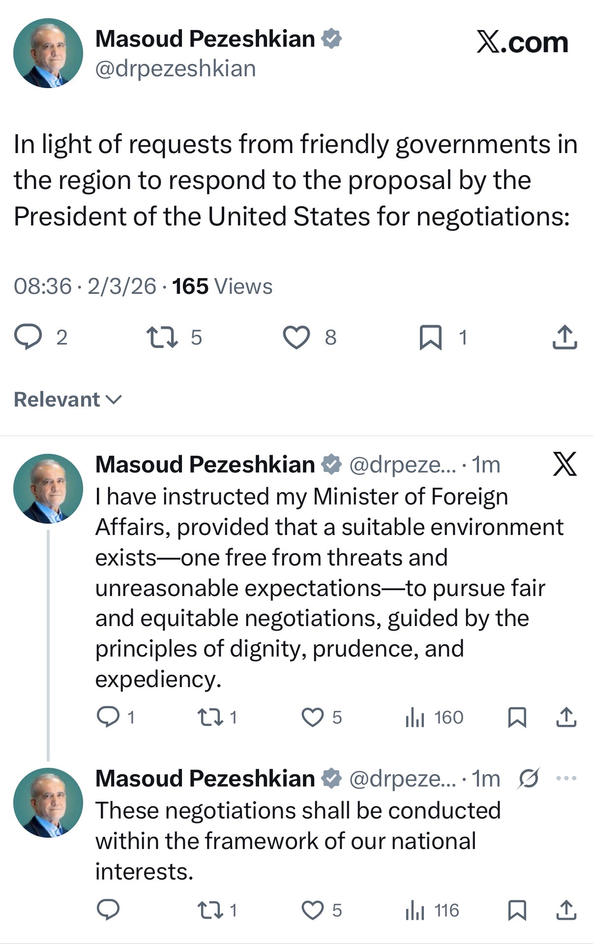 فوری/ دستور پزشکیان برای مذاکره با آمریکا+ جزئیات