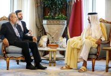 تصویر خاص از دست دادن لاریجانی با امیر قطر که سوژه عکاسان شد + عکس