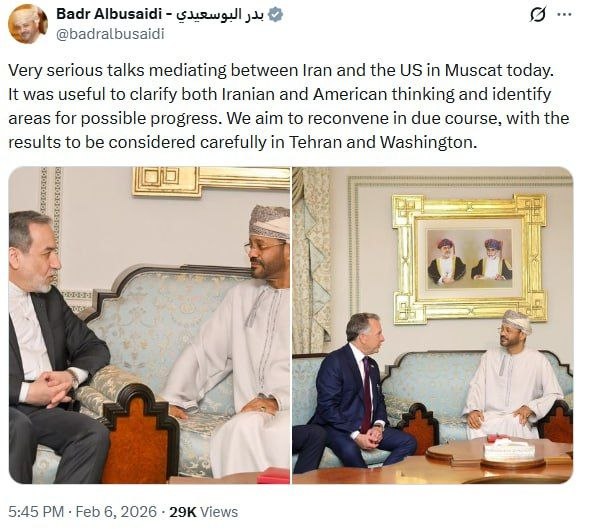 البوسعیدی: مذاکرات ایران و آمریکا بسیار جدی بود