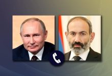 گفت‌وگوی تلفنی پوتین و پاشینیان