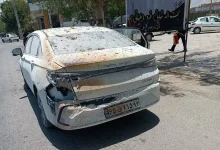 آتش‌سوزی دو خودرو در کازرون استان فارس بر اثر انفجار اسپری