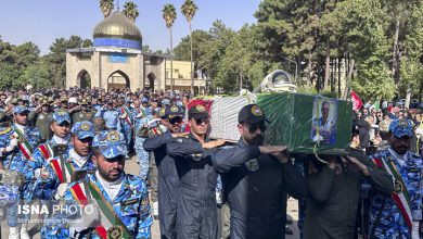 استقبال شیرازی‌ها از پیکر خلبان شهید عملیات پایگاه العدید قطر