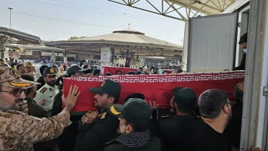 پیکر پنج پاسدار که در حمله آمریکا و عربستان به شهادت رسیده بودند وارد کشور شدند