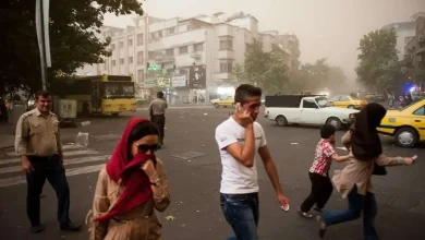 وزش باد همراه با خیزش خاک در تهران