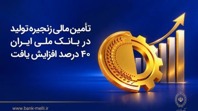 رشد ۴۰ درصدی تأمین مالی زنجیره تولید در بانک ملی ایران