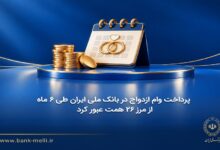 پرداخت وام ازدواج در بانک ملی ایران طی ۶ ماه از مرز ۲۶ همت عبور کرد